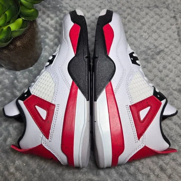 New in Box!!! Nike Air Jordan 4 Retro Cement (PS) - White, Red, Black - Size: 2Y - Picture 6 of 11